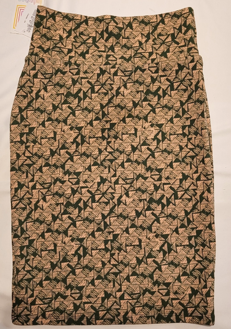 LuLaRoe Cassie Pencil Skirt Women's Size XS Pink and Green Geometric Print NWT